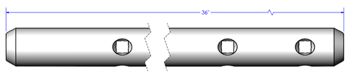 [UF006-10-01] 1'' x 36'' Tool Holder Bar with Adjustment Screw