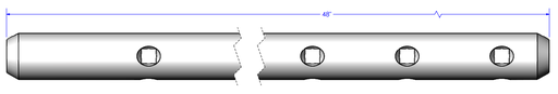[UF006-10-02] Barre Porte-outil 1'' x 48'' avec Vis Reglage